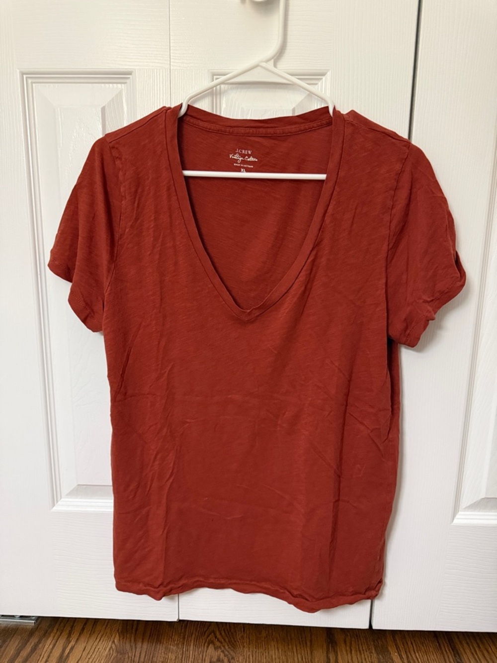 J. Crew Rust V-Neck Short Sleeve Tee